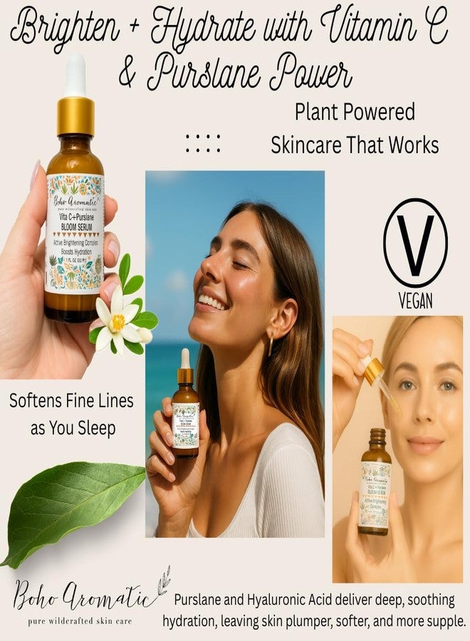 Boho Aromatic Vita C + Purslane BLOOM Serum – Brightening Vitamin C Face Serum with Purslane, Antioxidant & Hydrating Formula for Radiant Skin – Vegan & Cruelty-Free - Image 4